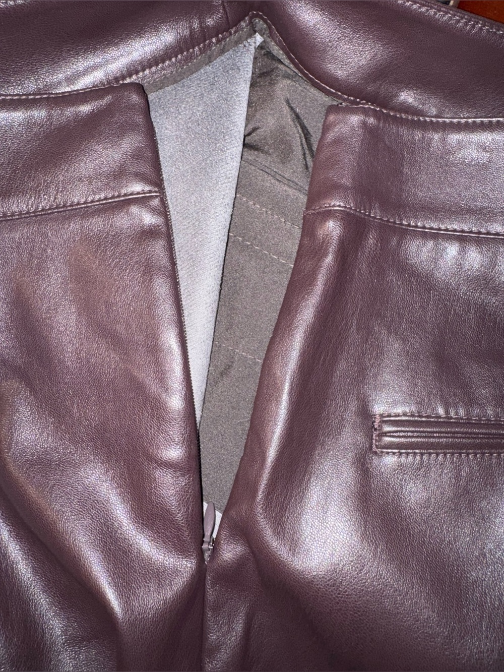 Ann Taylor Faux Leather Straight-Leg Cropped Pants in Dark Brown - Picture 12 of 13